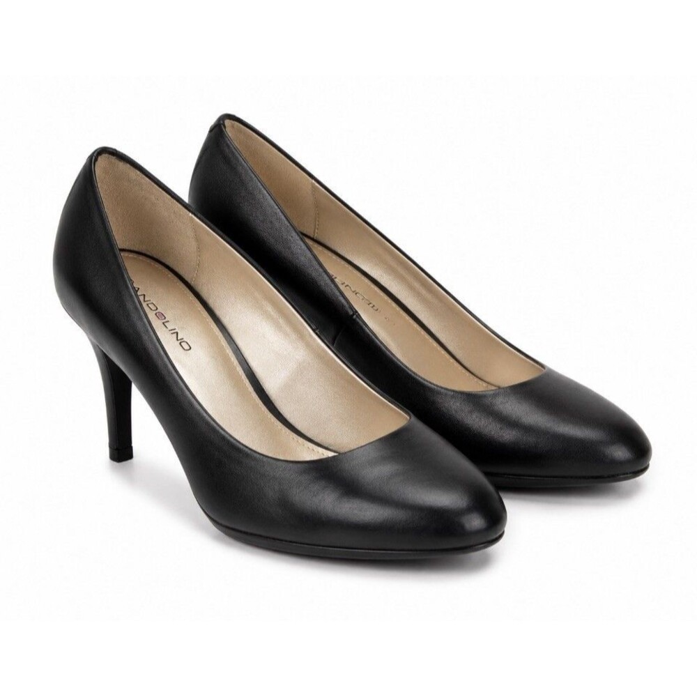 Bandolino Women’s Black Leather Pumps Heels Size 9M Classic Career Dress Shoes